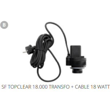 Superfish B. SF TOPCLEAR 18.000 TRANSFO + CABLE 18 WATT Pièces détachées pour Top Clear 18000 06020715