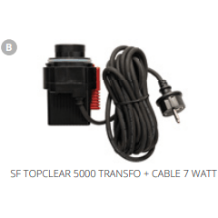 Superfish B. SF TOPCLEAR 5000 TRANSFO + CABLE 7 WATT Pièces détachées pour Top Clear 5000 06020640