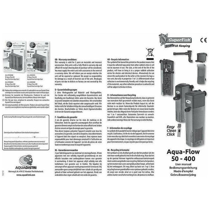 Superfish Filtre interne Superfish Sf aqua-flow 50 - 100L/H 8715897041747 A7030800