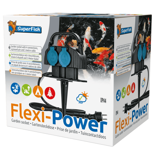 Superfish Gestion électrique Flexi-Power - 4 prises normales - Multiprise de bassin et jardin - Superfish 8715897020971 06070005