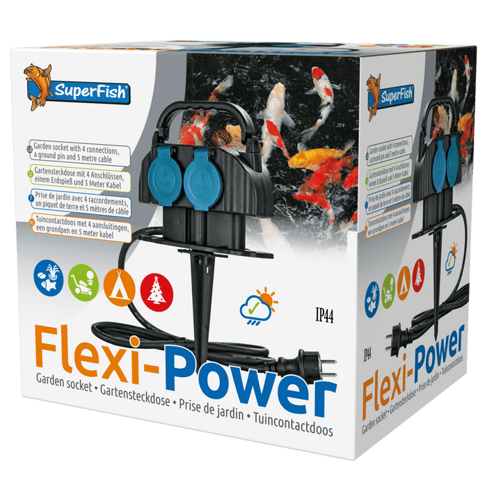 Superfish Gestion électrique Flexi-Power - 4 prises normales - Multiprise de bassin et jardin - Superfish 8715897020971 06070005