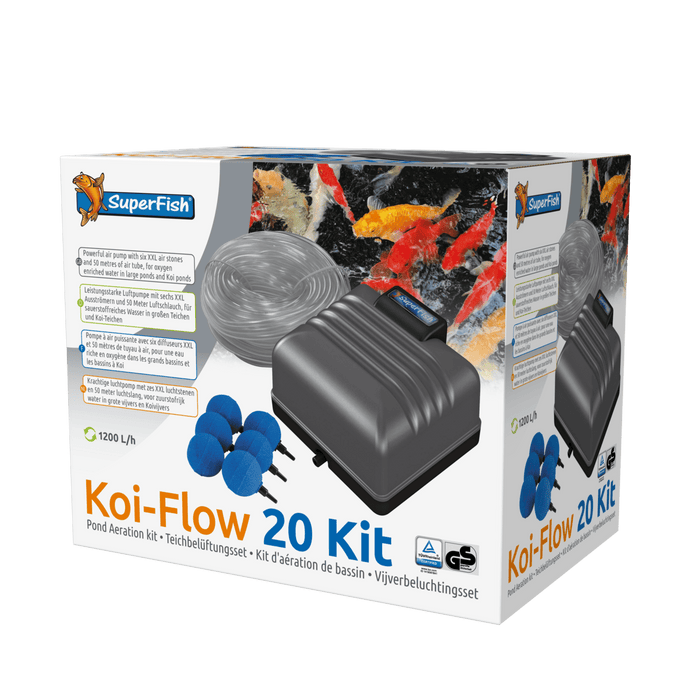 Superfish Pompes à air Koi-Flow 20 Set - Kit complet pour bassin de 0 à 20m³ - Superfish 8715897158797 07010430