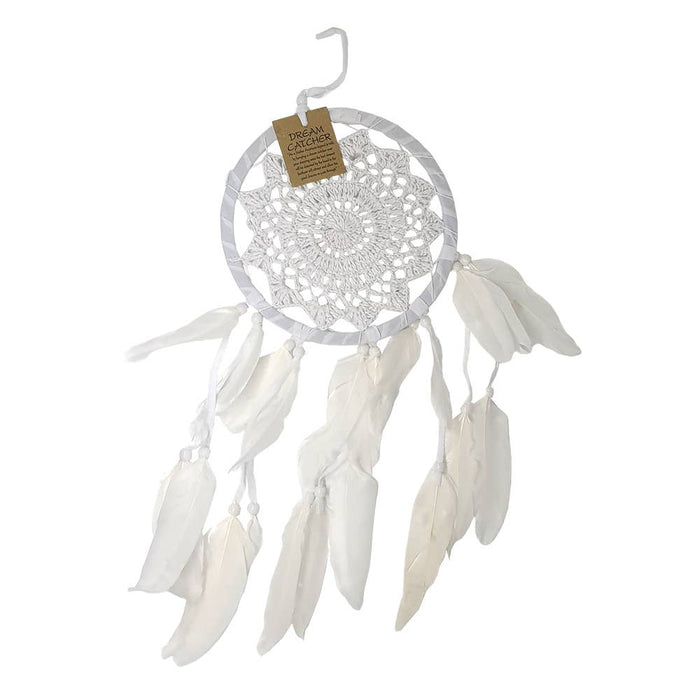 VIE Cadeaux Crochet Dream Catcher, 16cm Ring, White VN-0497-DRM-CRCHT-16CM-WH