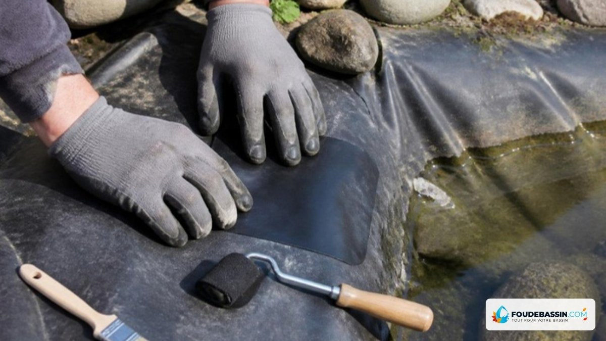 Réparer une fuite dans une bâche PVC de bassin – Foudebassin