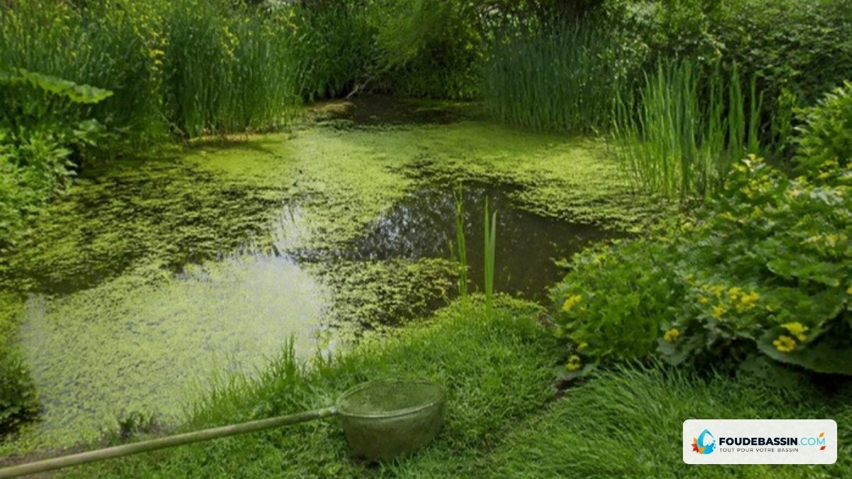 Gros plan sur des lentilles d'eau flottant à la surface de l'eau