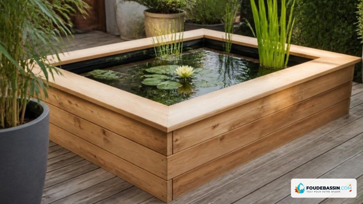 Bassin hors-sol en bois sur une terrasse – Foudebassin