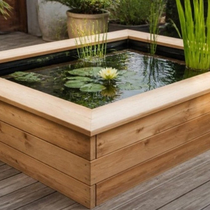 Bassin hors-sol en bois sur une terrasse – Foudebassin