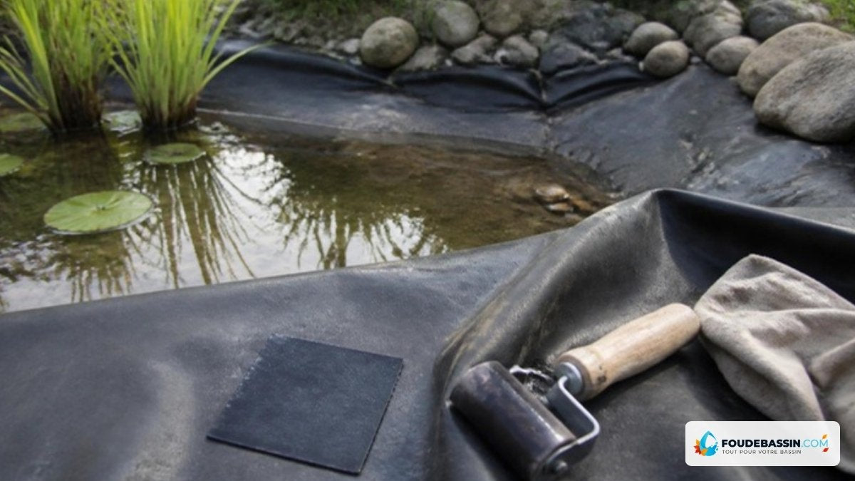 Réparation d'un trou dans une bâche de bassin – Foudebassin
