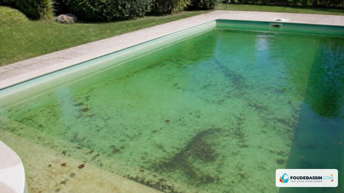 Piscine envasée avant aspiration de la boue – Foudebassin