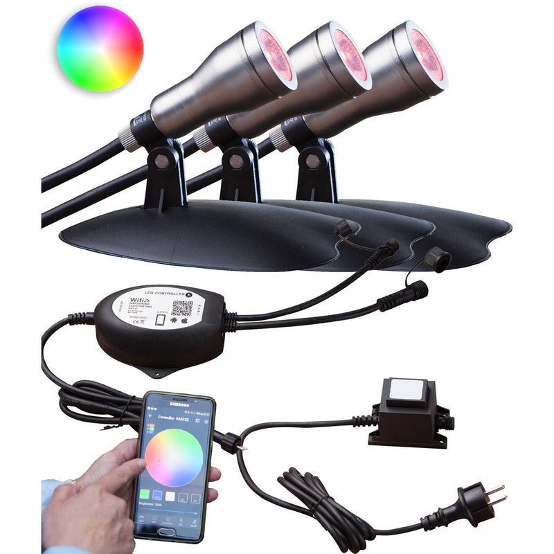 Kit de démarrage SMART LIGHTS WiFi avec 3 spots RGB - Heissner L433-Set1 - photo 1