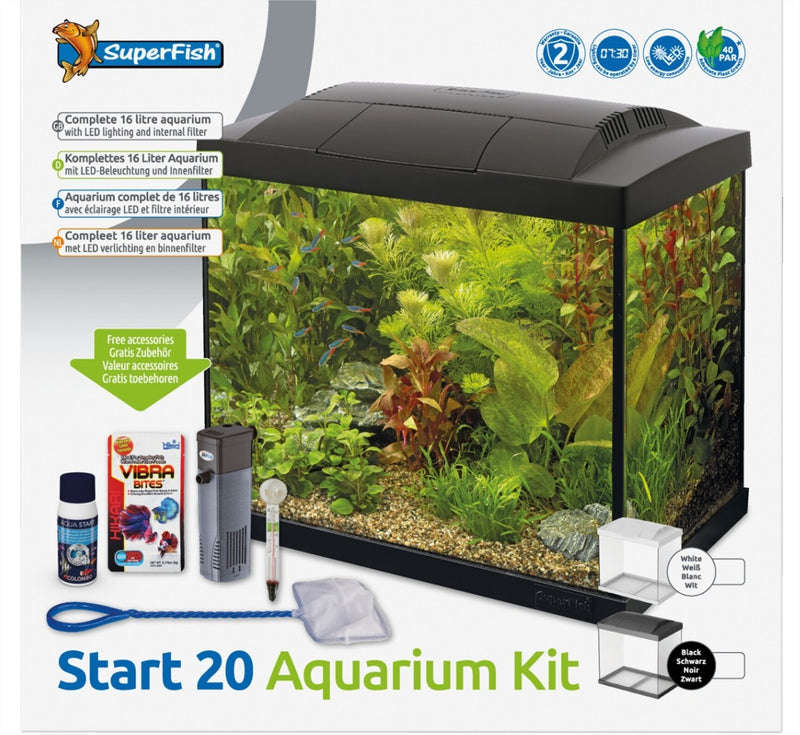 Kit Aquarium Start 20 Goldfish Noir - 20L - Superfish - Kit Completo para Aquário