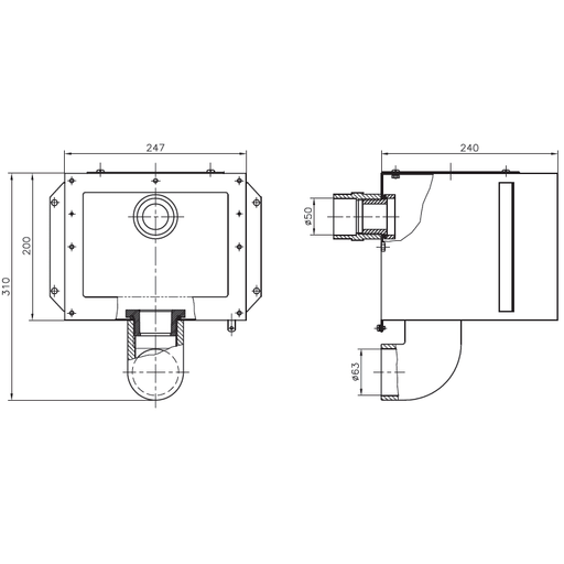 Aquaforte Skimmers Corps de skimmer A-202 en inox 316 - Skimmer pour piscine béton - Aquaforte 8420382500837 7610