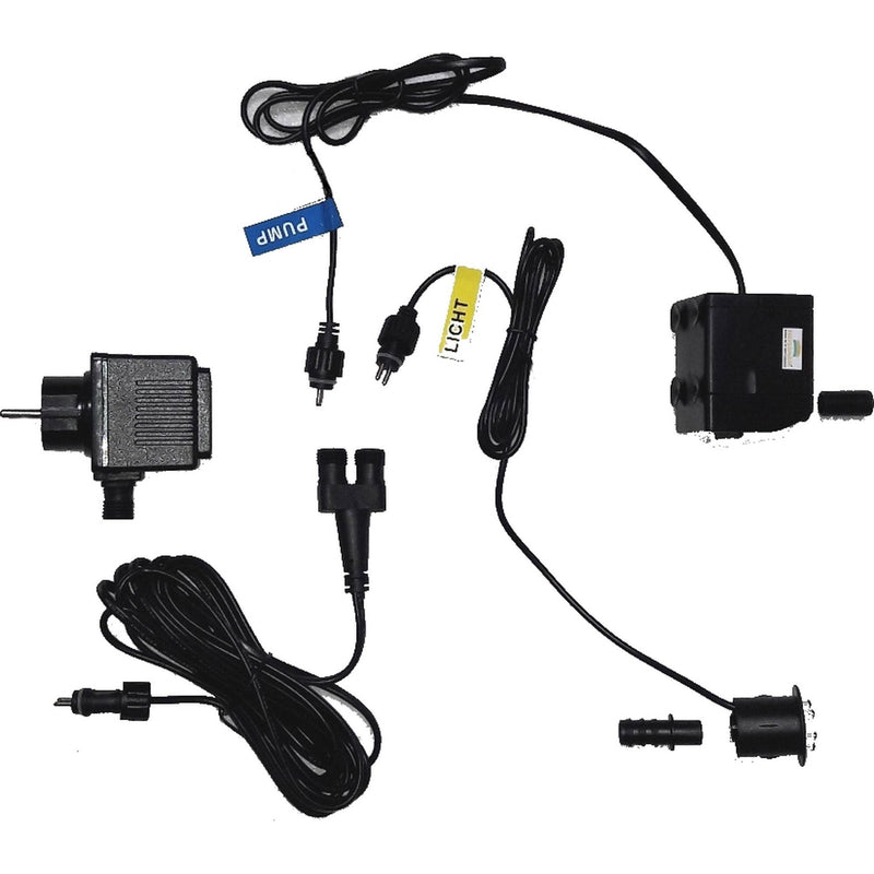 Heissner Pompe WP650 avec transformateur LED pour fontaine de jardin - Pièce détachée - Heissner 4006873402596 ET10-WP650