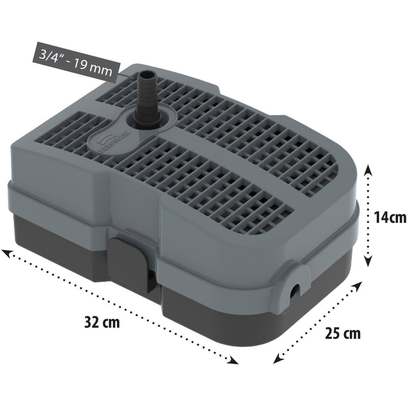 Kit filtre de bassin à passage 8 m³ - 1500 l/h - UVC 9 W - Heissner HLF8000-00