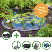 Kit bassin préformé 1000 litres avec filtre immergé UV-C, spot LED et cracheur grenouille - Heissner Teich-03 - photo 1