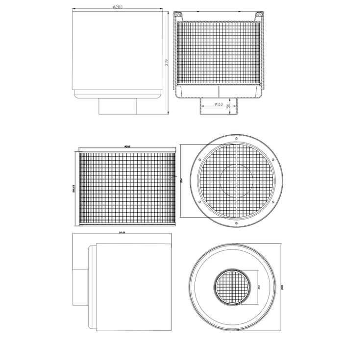 Aquaforte Skimmers Skimmer flottant 300mm - À raccorder en 110mm - Aquaforte 8717605131856 SB279