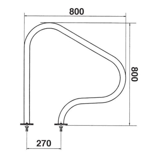 Aquaforte PVC Sortie bain Inox platine 800x800mm 8420382502534 5540