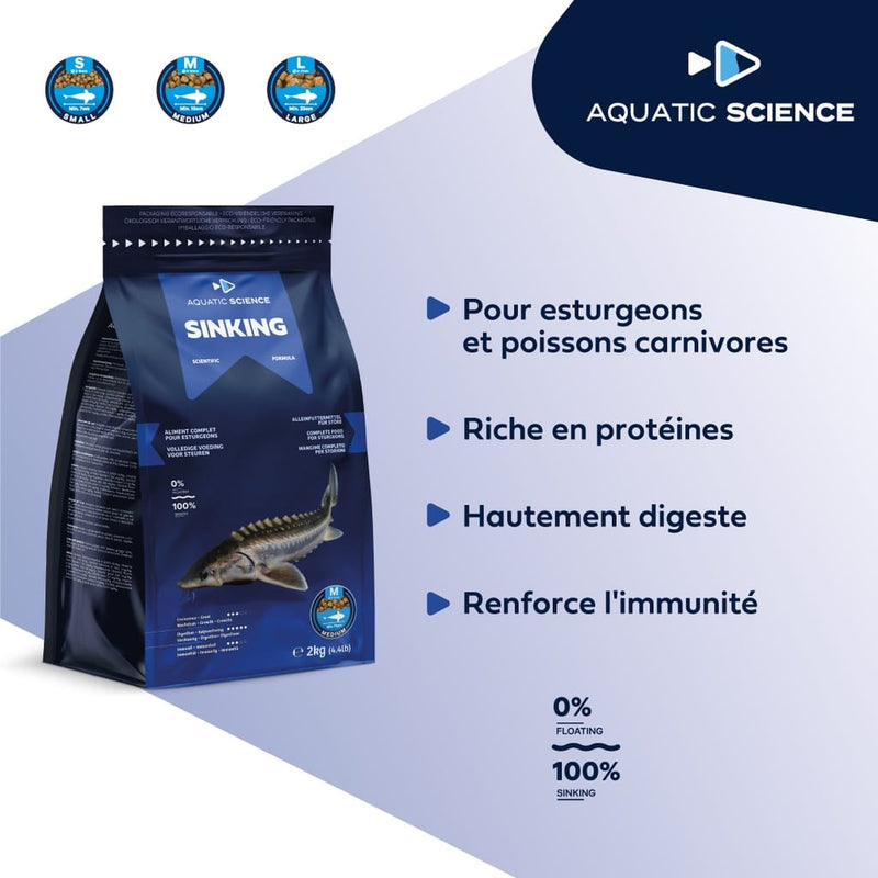 Aquatic Science Nourriture pour poisson d'ornement Aquatic Science Sinking Medium 9,5kg 5407012140284 ASSKM95