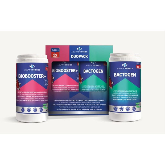 Aquatic Science Duo Pack 24000 – Biobooster+ & Bactogen – Micro-organismes et filtration active / Biobooster 24M³ & Bactogen 40M³ 5425009252505 ICDUPA24000