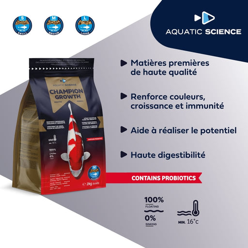 Aquatic Sciences Nourriture Champion Growth MEDIUM 5kg - Aquatic Science -  Nourriture Premium pour Carpes Koïs 5407012140148 ASCGM5