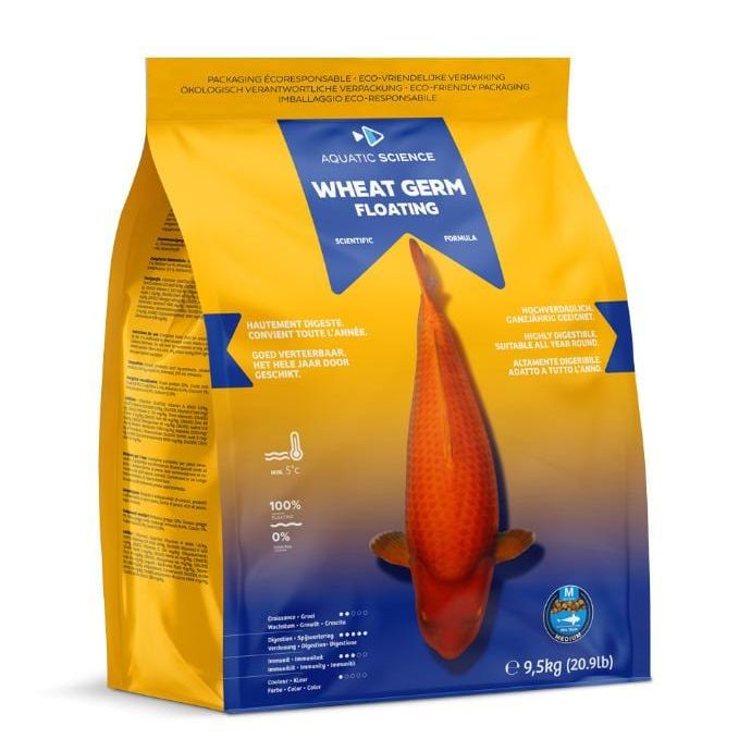 Aquatic Sciences Nourriture Wheat Germ MEDIUM Flottant 9.5kg - Aquatic Science - Adapté pour la préparation ou la récupération de l’hiver 5407012140444 ASWGFM95