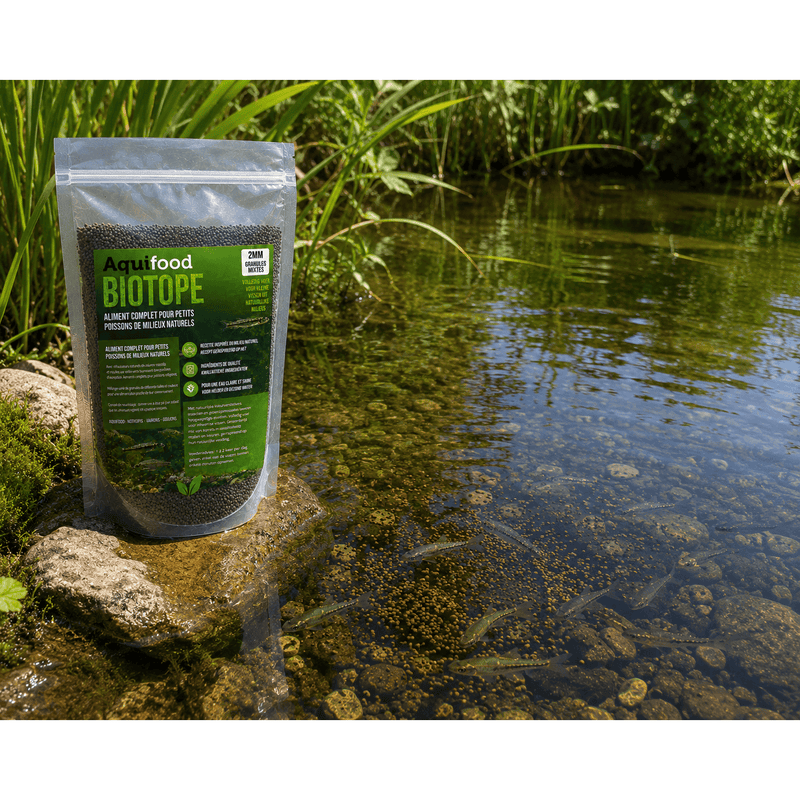 Aquifood Aquifood Biotope - Nourriture pour poissons indigènes & petits poissons - 600G - Vairons, Notropis, Goujons, ...