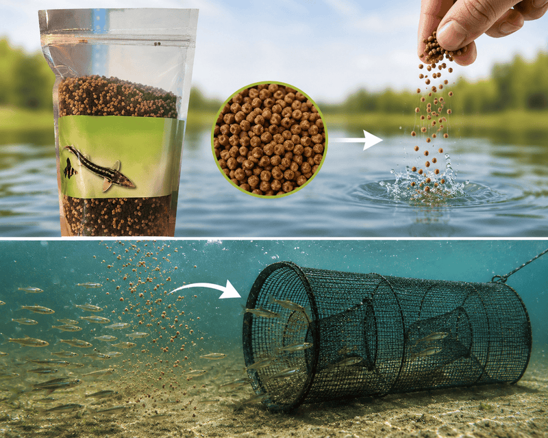 Aquifood Aquifood Esturgeon (Odeur Max) - 3MM - 775G / 1250ML- Parfait pour attirer les petits poissons dans les nasses & carrelets 1032736 VR040