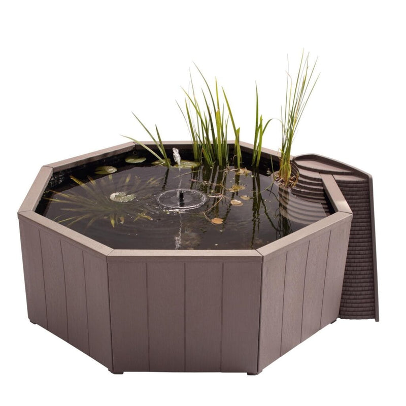 Aquigarden Bassins préformés Bassin hors sol de 190L - Kit complet avec jet d'eau solaire & bac de plante + échelle à grenouille - Aquigarden 5015368111416 5015368111416