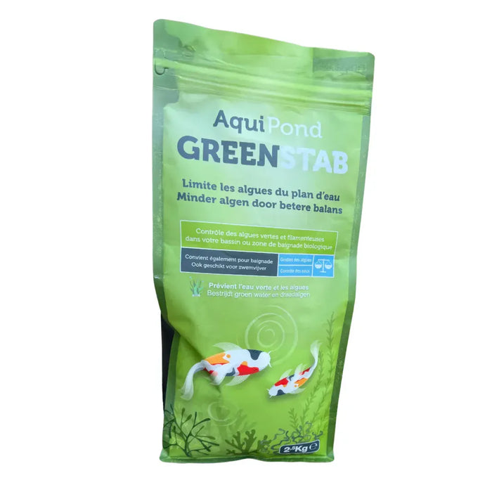 Aquipond 2.5KG Aquipond Greenstab - Traitement naturel contre les algues du bassin (même en hiver) M8717591050502 M8717591050507