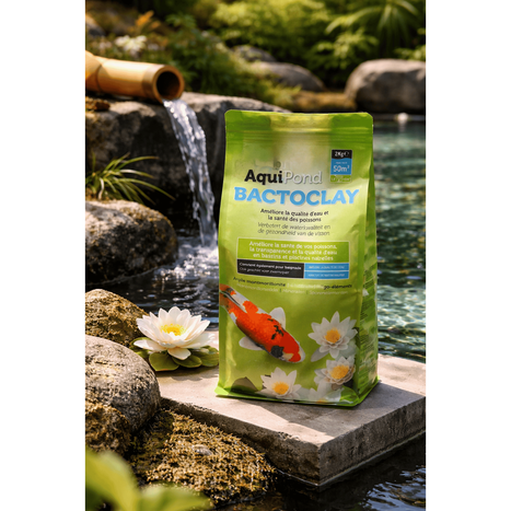 Aquipond Aquipond BactoClay Argile Montmorillonite 2kg – Améliore la qualité d’eau et la santé des carpes koïs 40200-2BS
