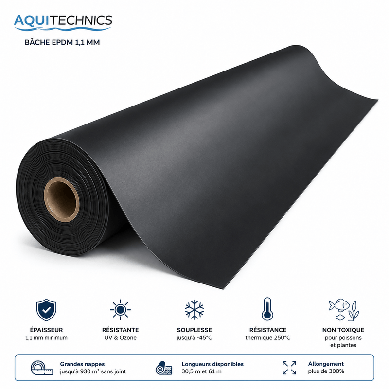 Aquitechnics Bâches EDPM Bâche EPDM - Aquitechnics - Meilleure qualité du marché ! (Prix au M²) - Pondgard Quality