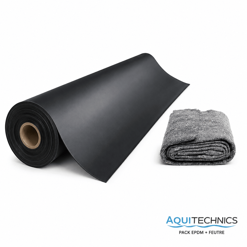Aquitechnics Bâches EDPM Pack Bâche EPDM + Feutre Premium 400G/M² - Aquitechnics - Meilleure qualité du marché ! (Prix au M²) - Pondgard Quality