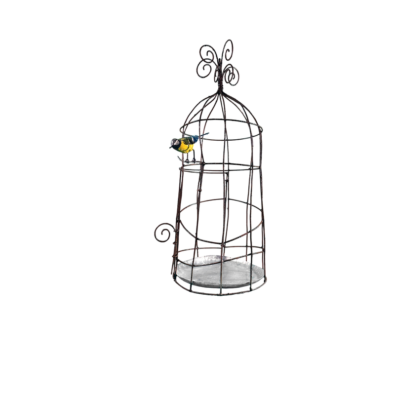 Cage décorative porte-pot avec oiseau au choix — Arrosoir & Persil — Mésange