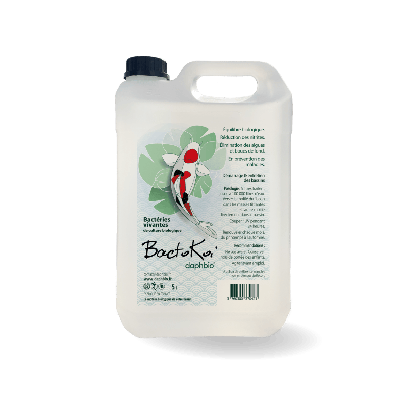 DaphBio Bactéries pour étangs BactoKoï - Bactéries Vivantes de Culture Biologique - DaphBio - 5L 3760300370421 BK5000