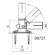Fluidra Astralpool Charnière rabattable avec embase Inox 8420382500059 8727