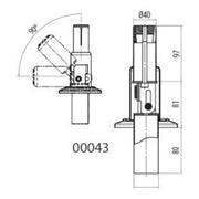 Fluidra Astralpool Charnière rabattable sans embase inox 8420382500042 43