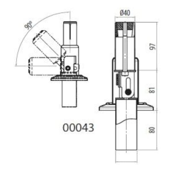 Fluidra Astralpool Charnière rabattable sans embase inox 8420382500042 43