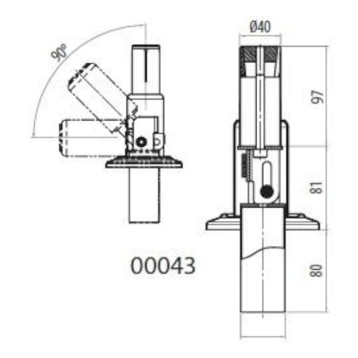 Fluidra Astralpool Charnière rabattable sans embase inox 8420382500042 43