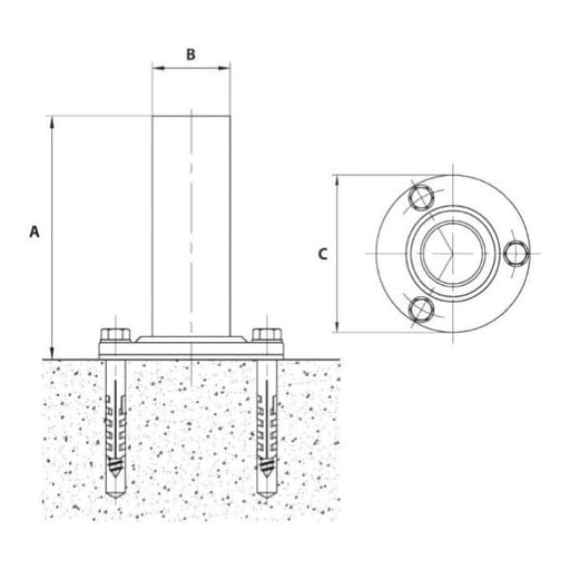 Fluidra Astralpool Pied de fixation amovible + embase (2) 8432611022836 7331