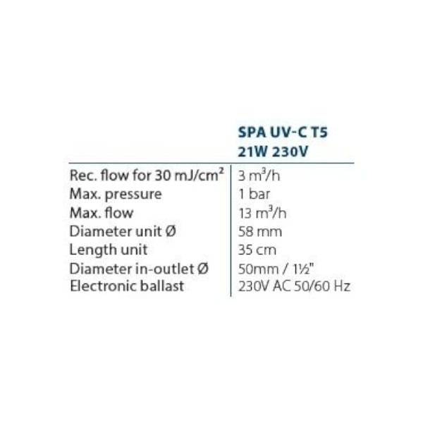 Fluidra Blue Lagoon Spa UV-C T5 21 watt 8714404045742 TA211