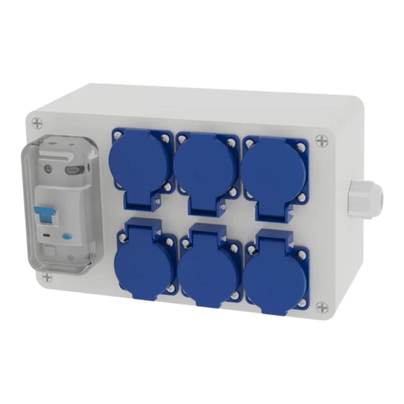 Fluidra Boîte de distribution 6 fiches 16A/30mA type-F (Europe) 8717605140209 RB276