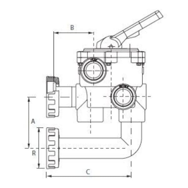 Fluidra Cepex Valve Multivoies 1½"-2" comp. Pentair