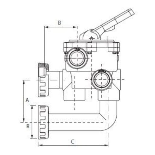 Fluidra Cepex Valve Multivoies 1½"-2" comp. Pentair