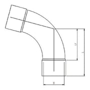 Fluidra PVC tuyau coude 75° 50mm 2x manchon 8717605087481 AF163