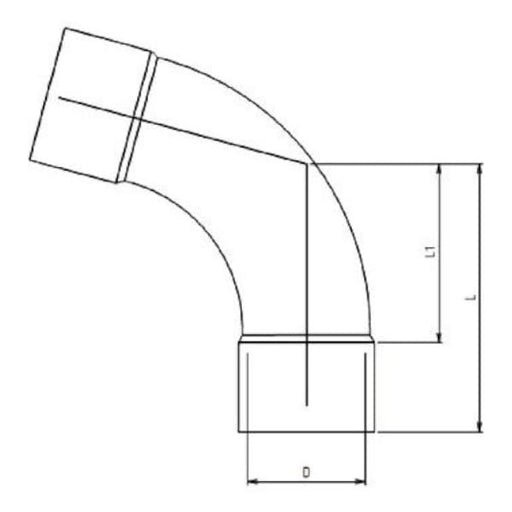 Fluidra PVC tuyau coude 75° 50mm 2x manchon 8717605087481 AF163