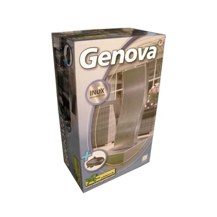 FOUDEBASSIN.COM AA GENOVA - cascade Inox 304 de forme ondulée, 3400 l/h, socle H20 x 60 x 60 cm - H100 x 40 x 12 cm 8711465870535 1387053