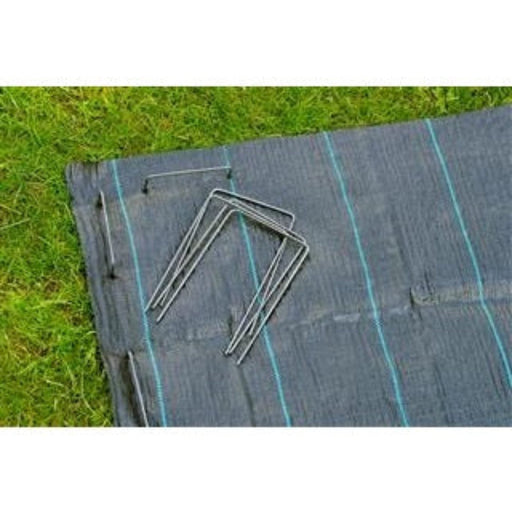 FOUDEBASSIN.COM Agrafes métalliques pour fixation au sol - métal crénelé - Ø4 mm - H20 x 12 cm - 10 x 8711338303924 6030392