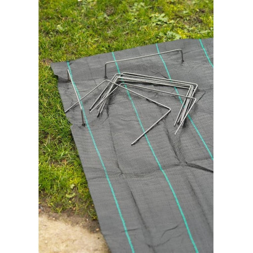 FOUDEBASSIN.COM Agrafes métalliques pour fixation au sol - métal crénelé - Ø4 mm - H20 x 25 cm - 100 x 8711338303962 6030396