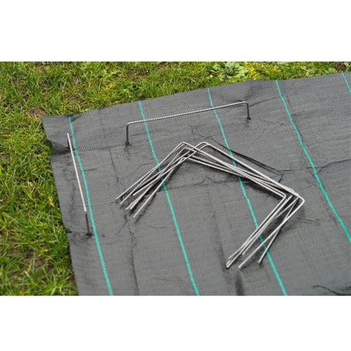 FOUDEBASSIN.COM Agrafes métalliques pour fixation au sol - métal crénelé - Ø4 mm - H20 x 25 cm - 20 x 8711338303917 6030391