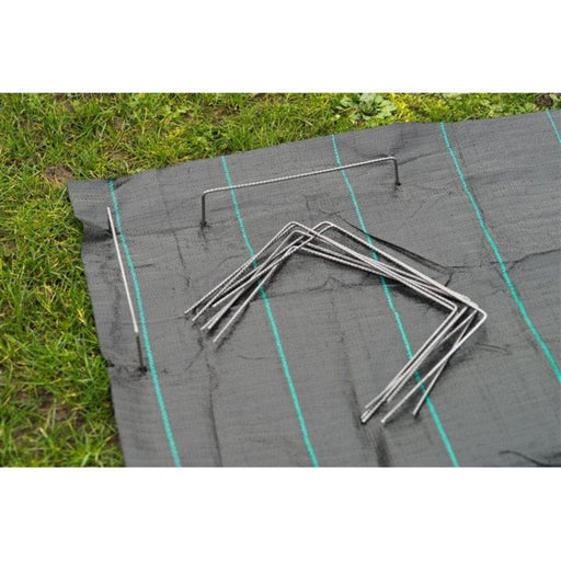 FOUDEBASSIN.COM Agrafes métalliques pour fixation au sol - métal crénelé - Ø4 mm - H20 x 25 cm - 20 x 8711338303917 6030391